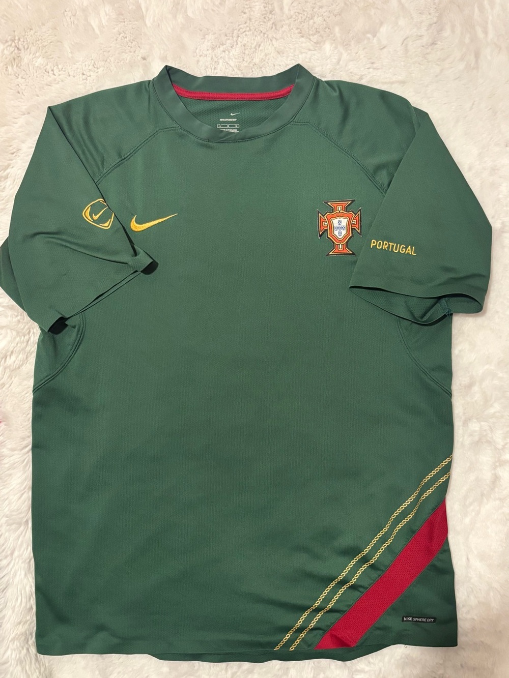 Vintage 2005 2006 Nike Portugal Training Jersey Sphere Dry Green Mens Large